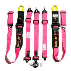 KYOSTAR SFI 5Point Camlock Quick Release Racing Seat Belt Harness Universal Pink