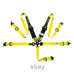 KYOSTAR Yellow Durable 5-Point Camlock Quick Release Racing Seat Belt Harness