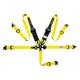 KYOSTAR Yellow Durable 5-Point Camlock Quick Release Racing Seat Belt Harness