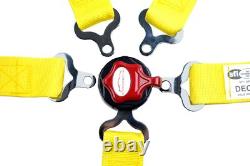 Kids Racing Harness Sfi 16.1 5 Point Cam Lock Floor Mount 2 Seat Belt Yellow