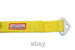 Kids Racing Harness Sfi 16.1 5 Point Cam Lock Floor Mount 2 Seat Belt Yellow