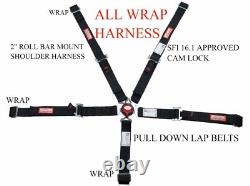 Kids Seat Belt Race Harness Sfi 16.1 Certified Cam Lock Roll Bar Mount