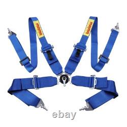 MOMO 4 Point 3 Seat Belt Quick Release Seatbelt Snap-On Harness red black blue