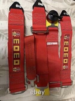 MOMO 4 Points Harness Seat Belt Red