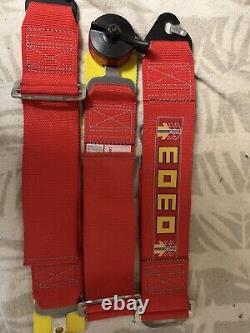 MOMO 4 Points Harness Seat Belt Red