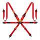Momo Sr6 Camlock 6pt 6-point Competition Racing Seat Belt Safety Harness Red