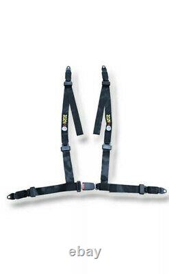 Monza Racing Harness 4 Point 2 Straps Buckle ECE / ADR Approved (Black)