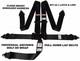 Murdered Out Latch & Link 5 Point Seat Belt Floor Mount Racing Harness Black