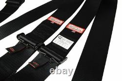 Murdered Out Latch & Link 5 Point Seat Belt Floor Mount Racing Harness Black