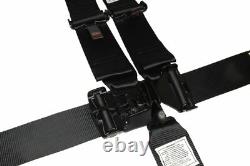 Murdered Out Latch & Link 5 Point Seat Belt Floor Mount Racing Harness Black