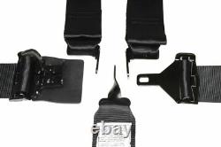 Murdered Out Latch & Link 5 Point Seat Belt Floor Mount Racing Harness Black