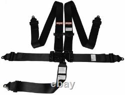 Murdered Out Latch & Link 5 Point Seat Belt Floor Mount Racing Harness Black