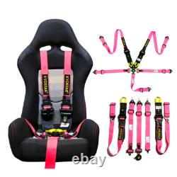 NEW Pink 5Point Camlock Quick Release Racing Seat Belt Safety Harness Universal