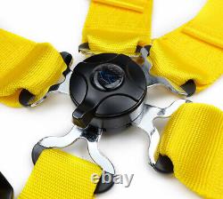 NRG 5 Point Racing Harnesses Cam Lock SFI Approved Yellow SBH-B6PCYL