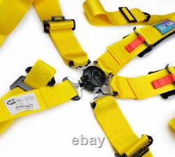 NRG 5 Point Racing Harnesses Cam Lock SFI Approved Yellow SBH-B6PCYL