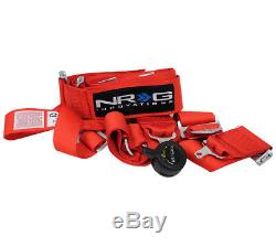 NRG 5 Point Racing Seatbelt / Harness Cam Lock SFI Approved Red