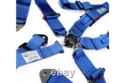 NRG Cam-Lock Blue 5 Point 3 Wide Seat Belt Harness 2 Submarine Strap SFI 16.1