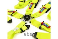 NRG Cam-Lock Neon Green 5 Point 3 Wide Seat Belt Harness SFI 16.1 Approved