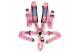 NRG Cam-Lock Pink 5 Point 3 Wide Seat Belt Harness 2 Submarine Strap SFI 16.1