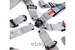 NRG Cam-Lock Silver 5 Point 3 Wide Seat Belt Harness with 2 Submarine Strap