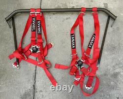 NRG INNOVATIONS Aluminum 4-Point TANAKA Safety Seat Belt Harness Bar Set