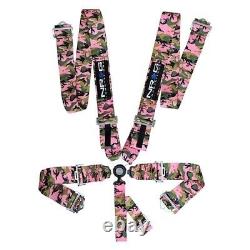 NRG Innovations 5-Point SFI Camlock Seat Belt Harness Pink Camo SBH-RS5PCPKCAMO