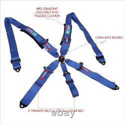 NRG SBH-B6PCBL SFI 16.1 5-Point Cam Lock Buckle Racing Seat Belt Harness Blue