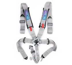 NRG SBH-B6PCSL 5-Point Cam-Lock Racing Seat Belt Harness Silver SFI 16.1 3in