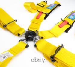 NRG SBH-B6PCYL 5PT For 3in. Seat Belt Harness Cam Lock In Yellow