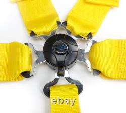 NRG SBH-B6PCYL 5PT For 3in. Seat Belt Harness Cam Lock In Yellow
