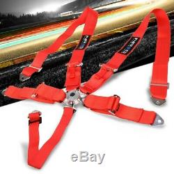 NRG SBH-R6PCRD 5-Point Cam Lock Red SFI Approved 16.1 Racing Seat Belt Harness