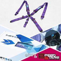 NRG SFI 16.1 5-Points Cam Lock Buckle Racing Seat Belt Harness Purple SBH-B6PCPP
