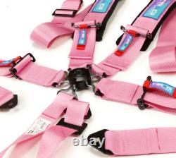 NRG SFI 16.1 Approved Seat Belt Harness Cam Lock 3 Wide Strap Pink SBH-B6PCPK