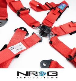 NRG SFI Approved Seat Belt Harness 5 Point Cam Lock Red SBH-B6PCRD (RED)