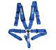 NRG SFI Certified 5 Point 3 Seat Belt Racing Harness with Cam Lock Buckle Blue
