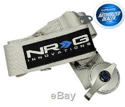 NRG Seat Belt Harness 5 Point Cam Lock Silver SBH-R6PCSL