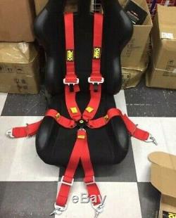 NWT 3 Red 6 Point Camlock Quick Release Car Seat Belt Harness For OMP Racing