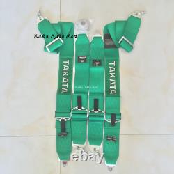 NWT Universal Green 4 Point Camlock Quick Release Racing Seat Belt Harness 3