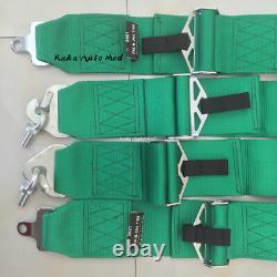 NWT Universal Green 4 Point Camlock Quick Release Racing Seat Belt Harness 3