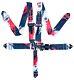 Nascar Race Harness 5-Point Lightweight SFI Latch Seat Belt F1 F2 STR Blue Red