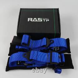 New 2PCS Blue 2inch 4 Point Safety Harness Racing Seat Belts For ATV UTV Go-Kart