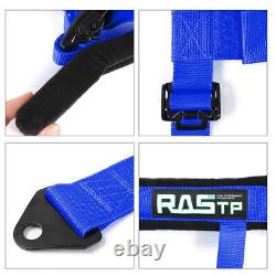 New 2PCS Blue 2inch 4 Point Safety Harness Racing Seat Belts For ATV UTV Go-Kart