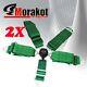 New 2x(Pair) 5 Point Camlock 3 inch Quick Release Safety Seat Belt Harness Green
