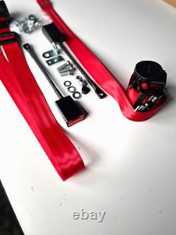 New 3 Point Seat Belt kit for Porsche 911 PAIR 1965-1983 NEW RED Color
