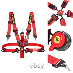 New Cam Lock Carbon Fiber Quick Release Racing Seat Belt Safety Harness 5pt RED