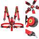 New Cam Lock Carbon Fiber Quick Release Racing Seat Belt Safety Harness 5pt RED