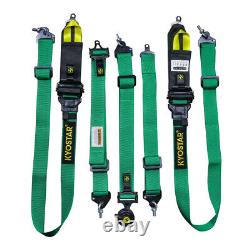 New Green Universal & Durable 5-Point Camlock Quick Release Seat Belt Harness