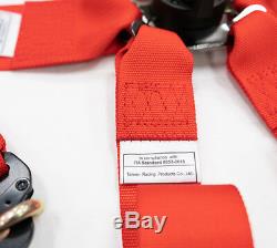 New Nrg 6 Point 3 Red Seat Belt Harness Fia / Hans Approved Sbh-hrs6pcrd