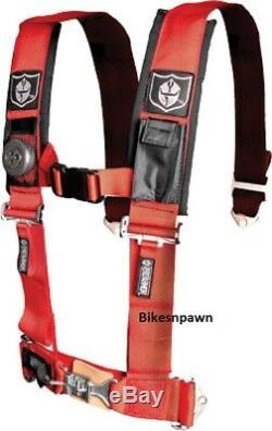 New Pro Armor Red 4 Point Safety Harness Seat Belt 3 Pads RZR Prowler A114230RD
