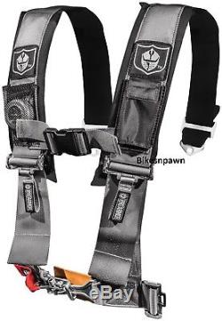 New Pro Armor Silver 4 Point Safety Harness Seat Belt 3 Pads RZR A114230SV